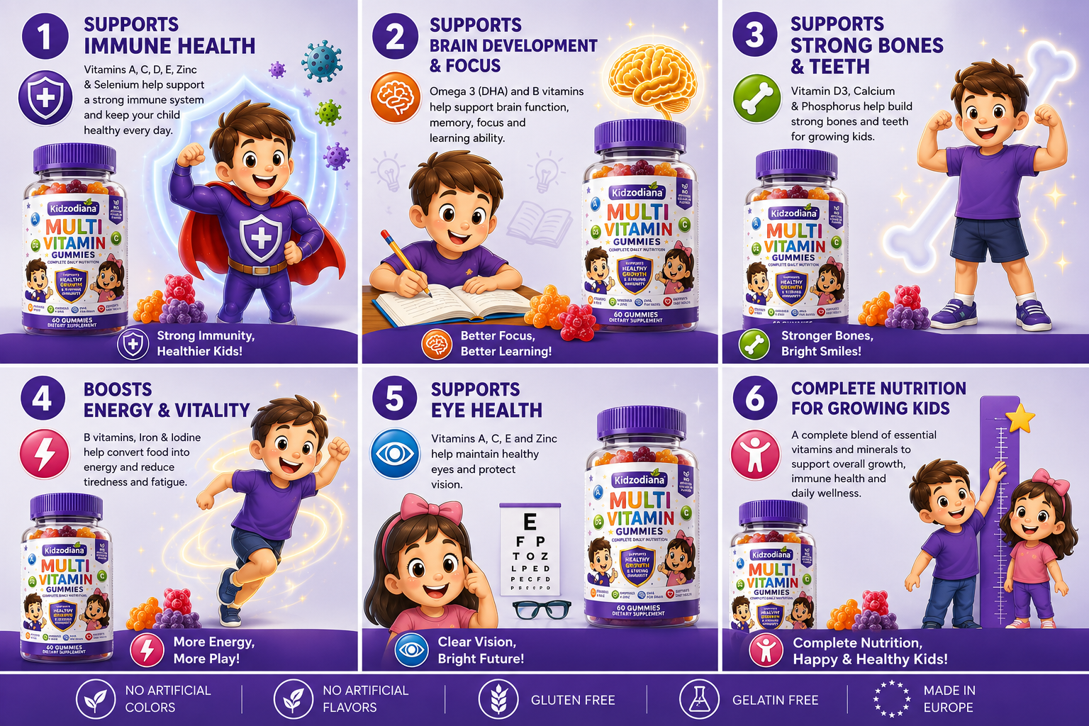 kidsodiana gummies multivitamin 60 pieces 